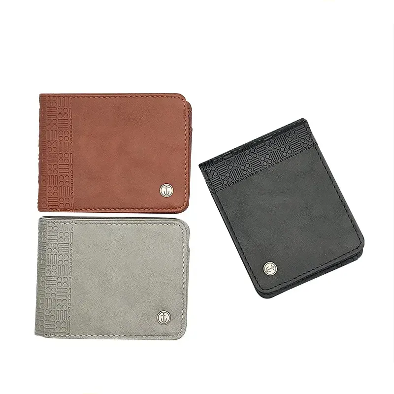 Cartera plegable con ventana de identificación para hombre