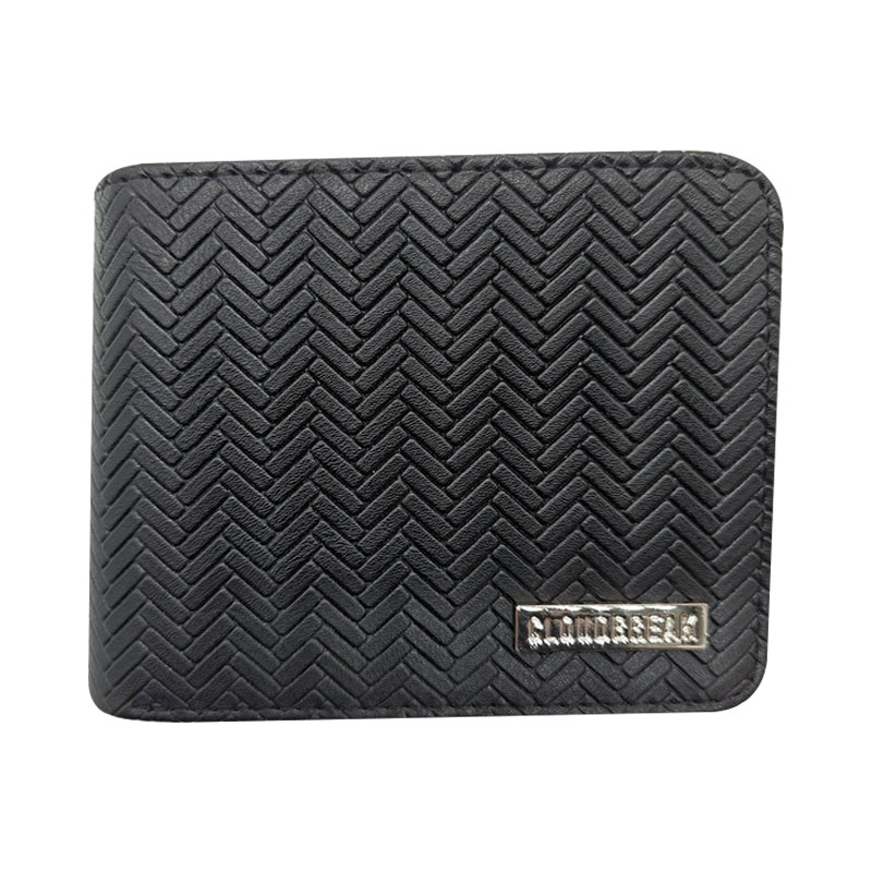 Cartera plegable grabada en relieve para hombre