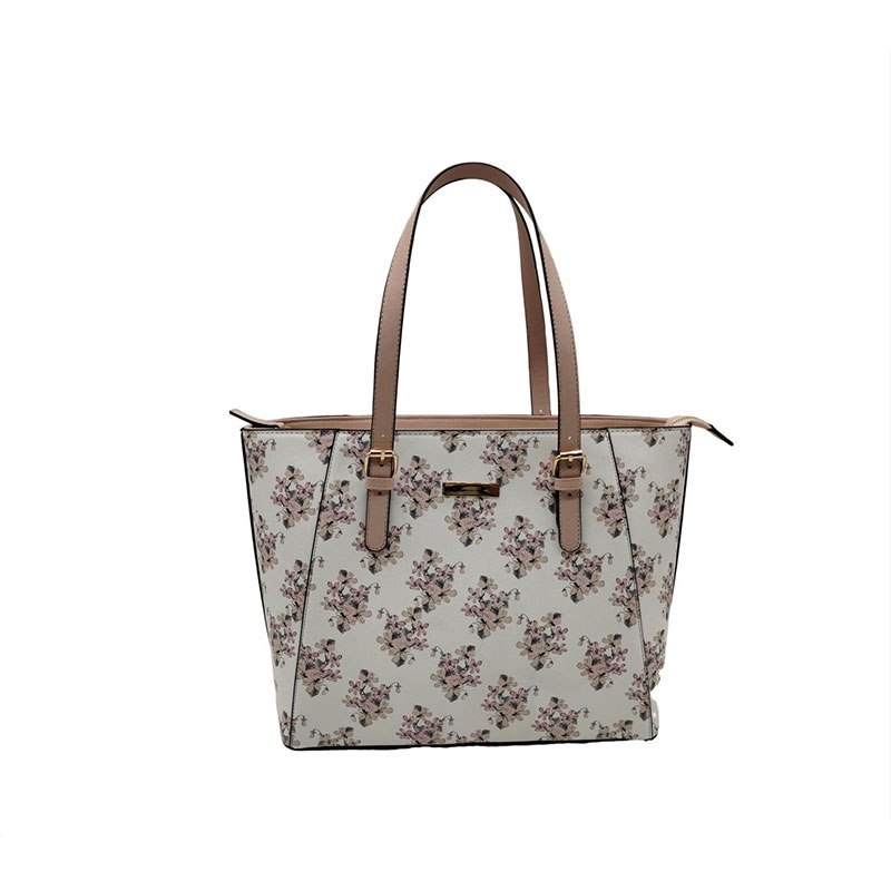 Bolso de mano de PU con estampado de flores para mujer