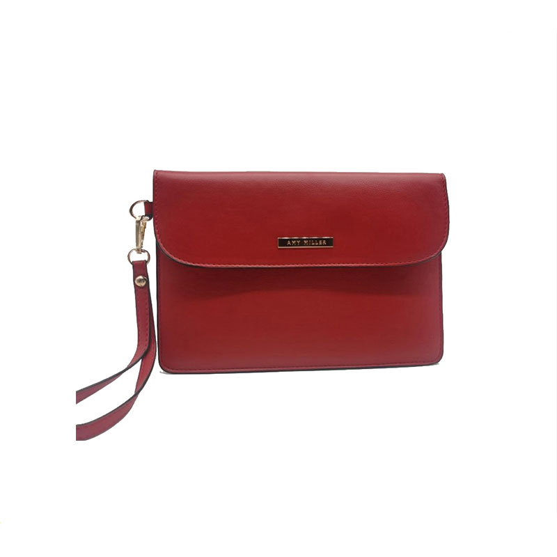 Bolso rojo con asa de poliuretano para mujer