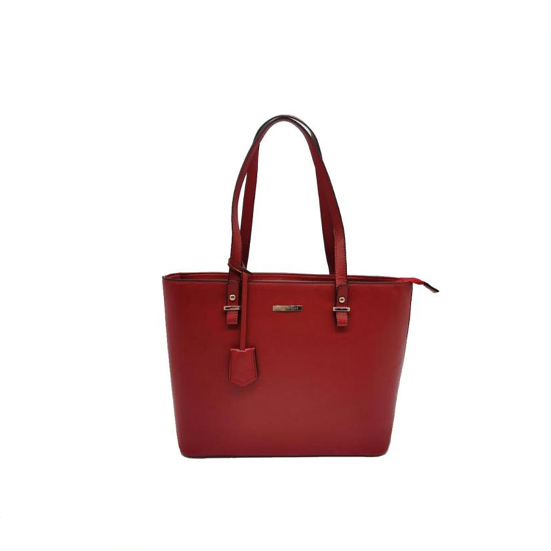 Bolso tote rojo de poliuretano para mujer