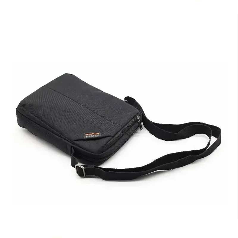 Bolso de hombro clásico de nailon con cremalleras dobles para hombre