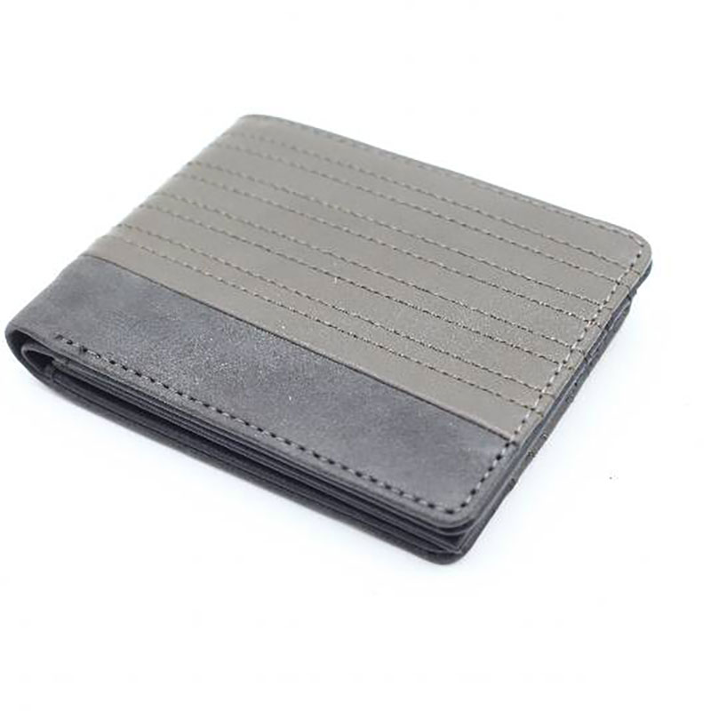 Cartera delgada de hilo acolchado para hombre